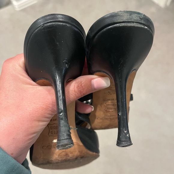 Jimmy Choo Black Leather Heels - Picture 7 of 7